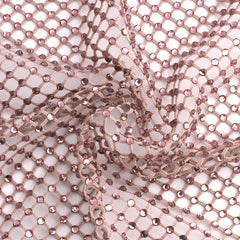 Light Amethyst Rhinestones Mesh Fabric Sewing Elastic Trim WholesaleRhinestone
