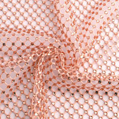 Champagne Rhinestones Mesh Fabric Sewing Elastic Trim WholesaleRhinestone