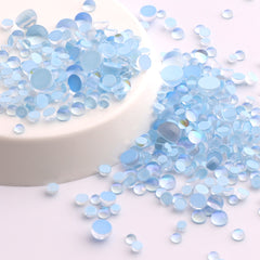 Mixed Sizes Mocha Light Blue Mermaid Tears Glass Half Pearls Rhinestones For Nail Art WholesaleRhinestone