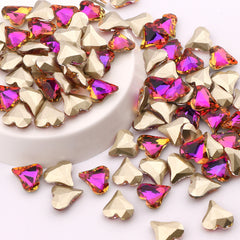 Sweet Heart Shape Purple Volcano Glass Pointed Back Fancy Rhinestones WholesaleRhinestone