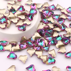 Sweet Heart Shape Green Volcano Glass Pointed Back Fancy Rhinestones WholesaleRhinestone