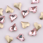 Sweet Heart Shape Light Pink Glass Pointed Back Fancy Rhinestones WholesaleRhinestone