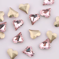 Heart Shape Light Pink Glass Pointed Back Fancy Rhinestones WholesaleRhinestone