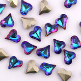 Sweet Heart Shape Blue Volcano Glass Pointed Back Fancy Rhinestones WholesaleRhinestone