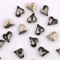 Sweet Heart Shape Black Diamond Glass Pointed Back Fancy Rhinestones WholesaleRhinestone