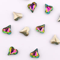 Sweet Heart Shape Rainbow Glass Pointed Back Fancy Rhinestones WholesaleRhinestone