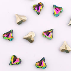 Sweet Heart Shape Rainbow Glass Pointed Back Fancy Rhinestones WholesaleRhinestone