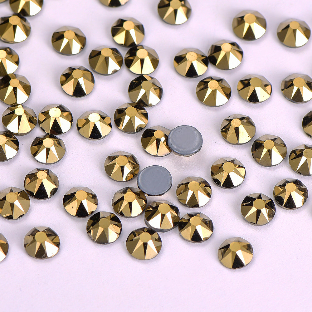 Aurum Glass HotFix Rhinestones 16 Cut Facets In Bulk WholesaleRhinestone