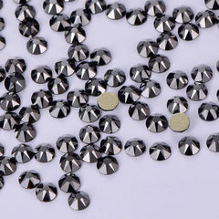 Jet Hematite Glass Flat Back Glue-On Rhinestones 16 Cut Facets WholesaleRhinestone