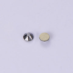 Jet Hematite Glass Flat Back Glue-On Rhinestones 16 Cut Facets WholesaleRhinestone