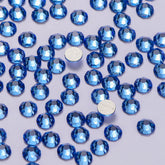 Light Blue Glass Flat Back Glue-On Rhinestones 16 Cut Facets In Bulk WholesaleRhinestone
