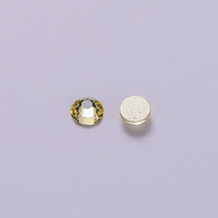 Light Yellow Glass Flat Back Glue-On Rhinestones 16 Cut Facets In Bulk WholesaleRhinestone