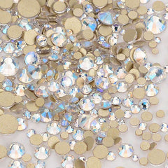Mixed Sizes Blue Moonlight Glass FlatBack Rhinestones For Nail Art WholesaleRhinestone