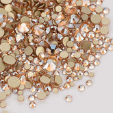 Mixed Sizes Golden Shadow Glass FlatBack Rhinestones For Nail Art WholesaleRhinestone