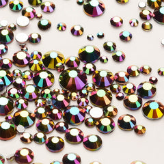 Mixed Sizes Rainbow Rose Gold Glass FlatBack Rhinestones For Nail Art Silver Back WholesaleRhinestone