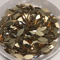 Navette Shape Golden Shadow Glass Flat Back Fancy Rhinestones WholesaleRhinestone