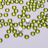 Olive Green Glass Flat Back Glue-On Rhinestones 16 Cut Facets In Bulk WholesaleRhinestone