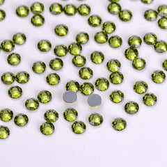 Olive Green Glass HotFix Rhinestones 16 Cut Facets In Bulk WholesaleRhinestone