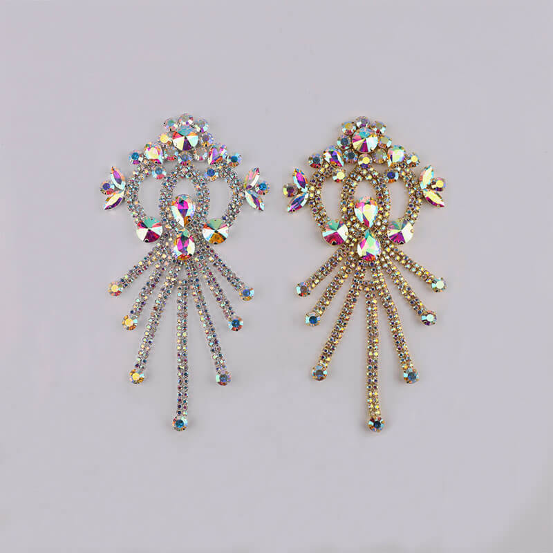 Sew-on Crystal AB Glass Rhinestone Applique RA584 WholesaleRhinestone