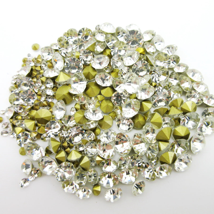 Crystal Glass Point Back Glue-on Rhinestones Round shape WholesaleRhinestone