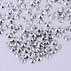 Silver Glass Flat Back Glue-On Rhinestones 16 Cut Facets In Bulk WholesaleRhinestone