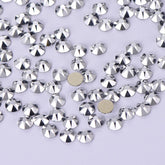 Silver Glass Flat Back Glue-On Rhinestones 16 Cut Facets In Bulk WholesaleRhinestone
