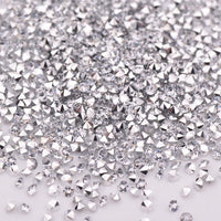 1.2MM Silver Unfoiled Glass Micro Pixie Pointed Rhinestones For Nail Art WholesaleRhinestone