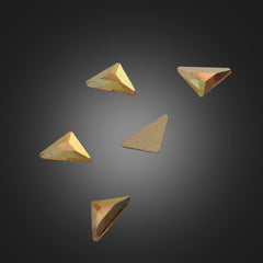 Triangle Shape Metal Sunlight Glass Flat Back Fancy Rhinestones WholesaleRhinestone