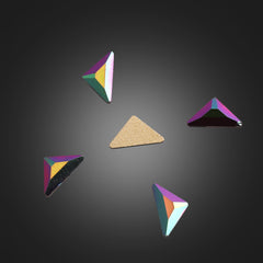 Triangle Shape Rainbow Rose Gold Glass Flat Back Fancy Rhinestones WholesaleRhinestone