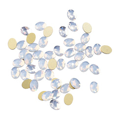 Egg Shape White Opal Flat Back Fancy Rhinestones WholesaleRhinestone