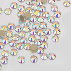 Crystal AB Glass FlatBack Rhinestones In Bulk Golden Back WholesaleRhinestone