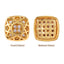 Cushion Square Shape Golden Plated High-Quality Sew-on Alloy Charms Inlaid Cubic Zirconia WholesaleRhinestone