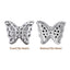 Butterfly Shape Imitation Rhodium Plated High-Quality Sew-on Alloy Charms Inlaid Cubic Zirconia