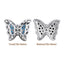 Mixed Colors Butterfly Shape Imitation Rhodium Plated High-Quality Sew-on Alloy Charms Inlaid Cubic Zirconia WholesaleRhinestone