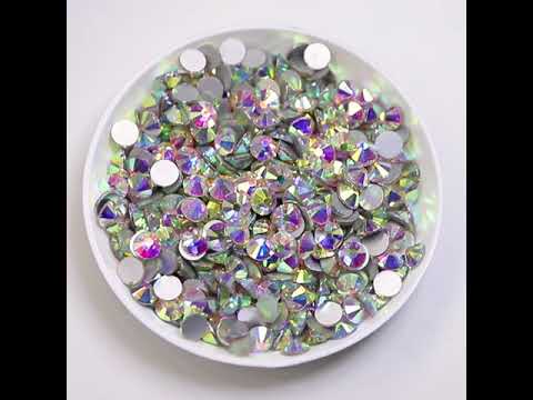 Crystal Ab Glass Flatback Sinestones Silver Back