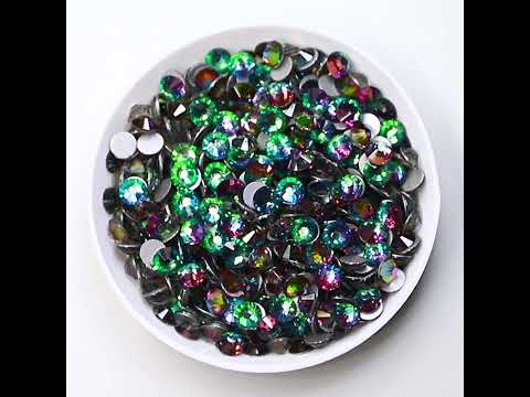 Green Volcano Glass FlatBack Rhinestones In Bulk