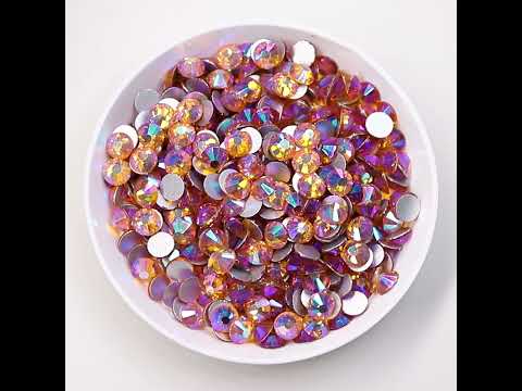 Topaz Ab Glass Flatback Rhinestones i bulk