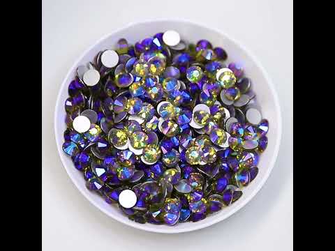 Shinestones a flatback in vetro Ab verde oliva alla rinfusa