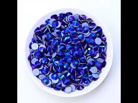 ブラックABガラスホットフィックスラインストーン