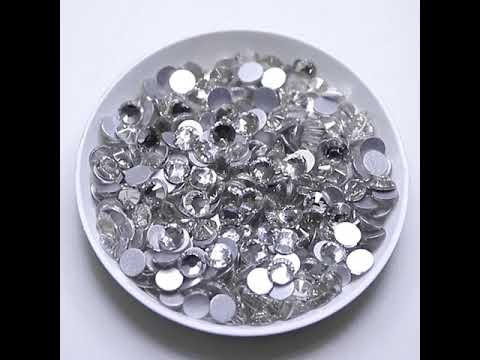 Crystal Glass Flatback Rhinestones sølv tilbage