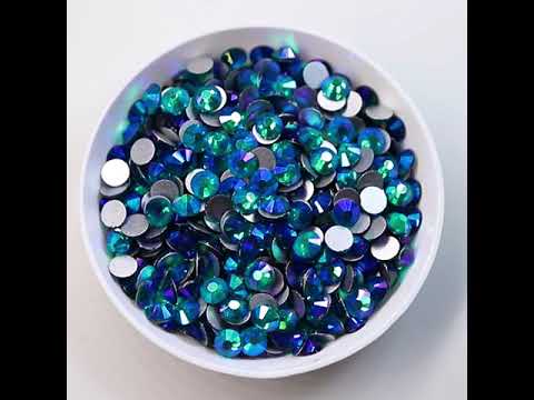 Indicolite ab Glassフラットバックラインストーンはバルク