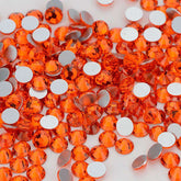 Orange Glass FlatBack Rhinestones Silver Back WholesaleRhinestone