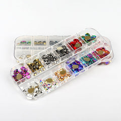 120 PCS Mixed Colors Skull Shape Glass Fancy Rhinestones For Nail Art HZ1203 WholesaleRhinestone