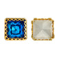 Bermuda Blue Princess Square Shape High-Quality Glass Sew-on Nest Hollow Claw Rhinestones WholesaleRhinestone