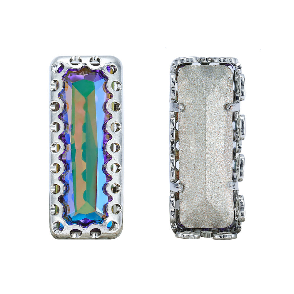 Ghost Light Princess Baguette Shape High-Quality Glass Sew-on Nest Hollow Claw Rhinestones WholesaleRhinestone