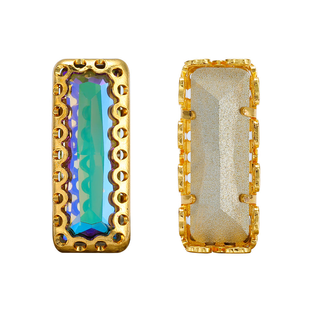 Ghost Light Princess Baguette Shape High-Quality Glass Sew-on Nest Hollow Claw Rhinestones WholesaleRhinestone