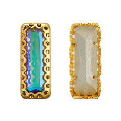 Ghost Light Princess Baguette Shape High-Quality Glass Sew-on Nest Hollow Claw Rhinestones
