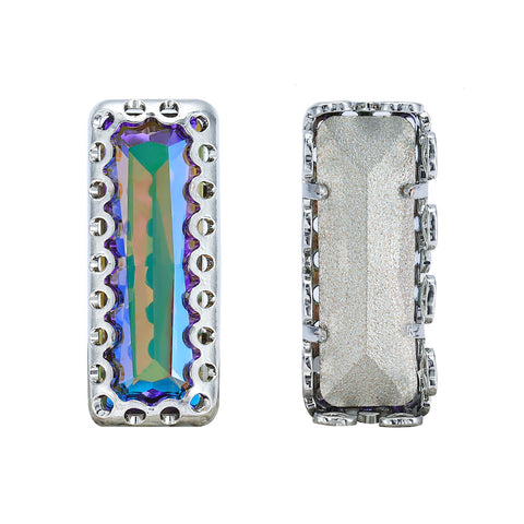 Ghost Light Princess Baguette Shape High-Quality Glass Sew-on Nest Hollow Claw Rhinestones