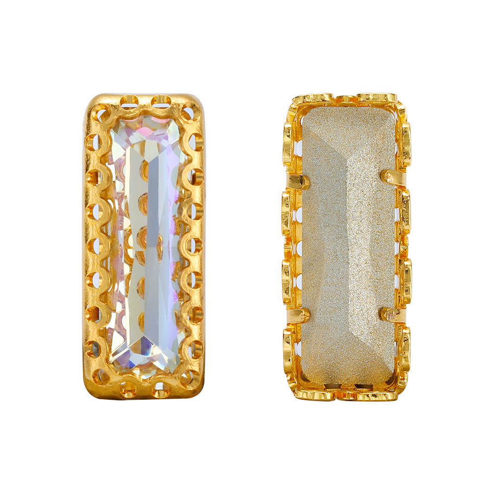 Mondlicht Prinzessin Baguette Form hochwertiges Glas näher Nest Hollow Claw-Strasssteine Zweitbild