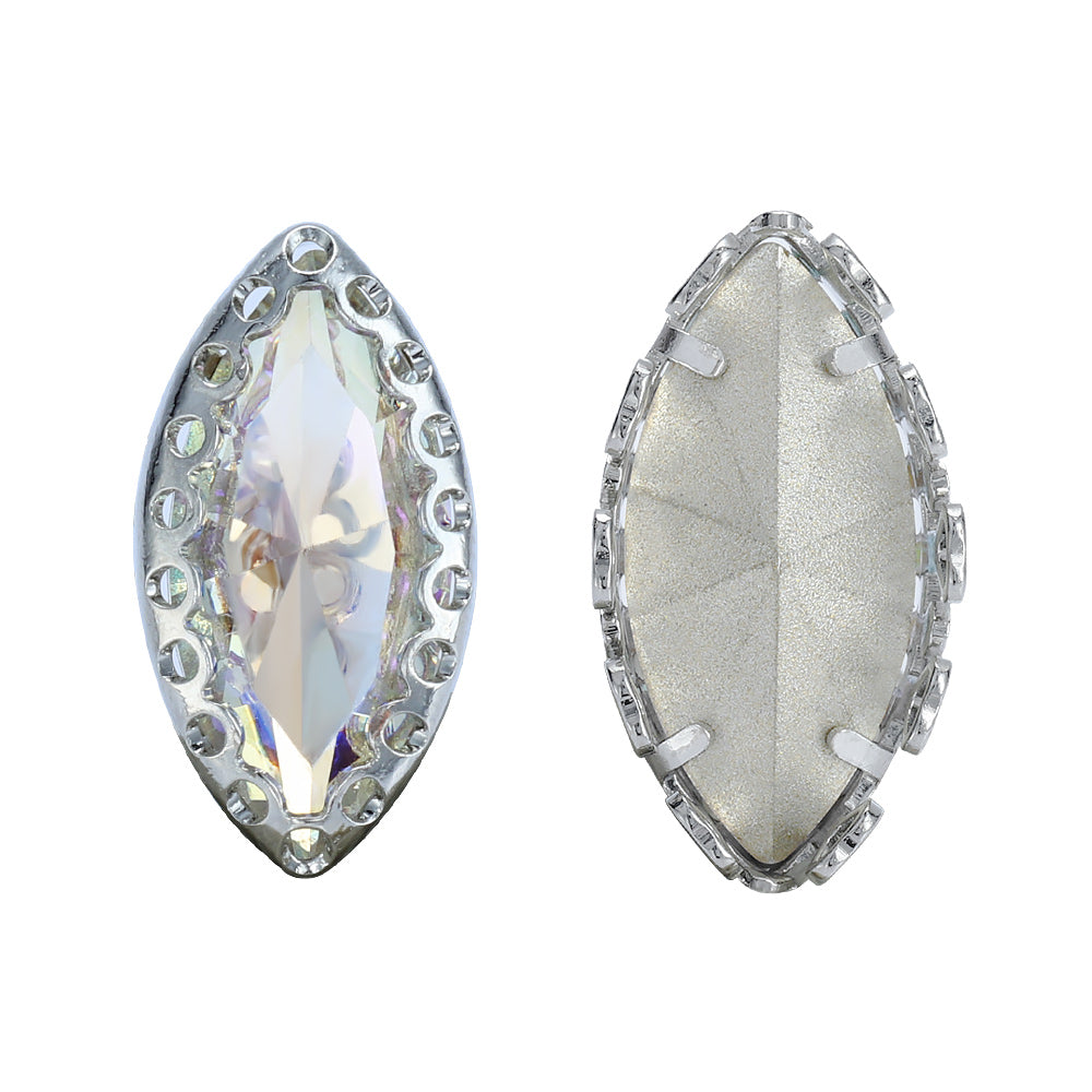 Moonlight Navette Shape High-Quality Glass Sew-on Nest Hollow Claw Rhinestones WholesaleRhinestone